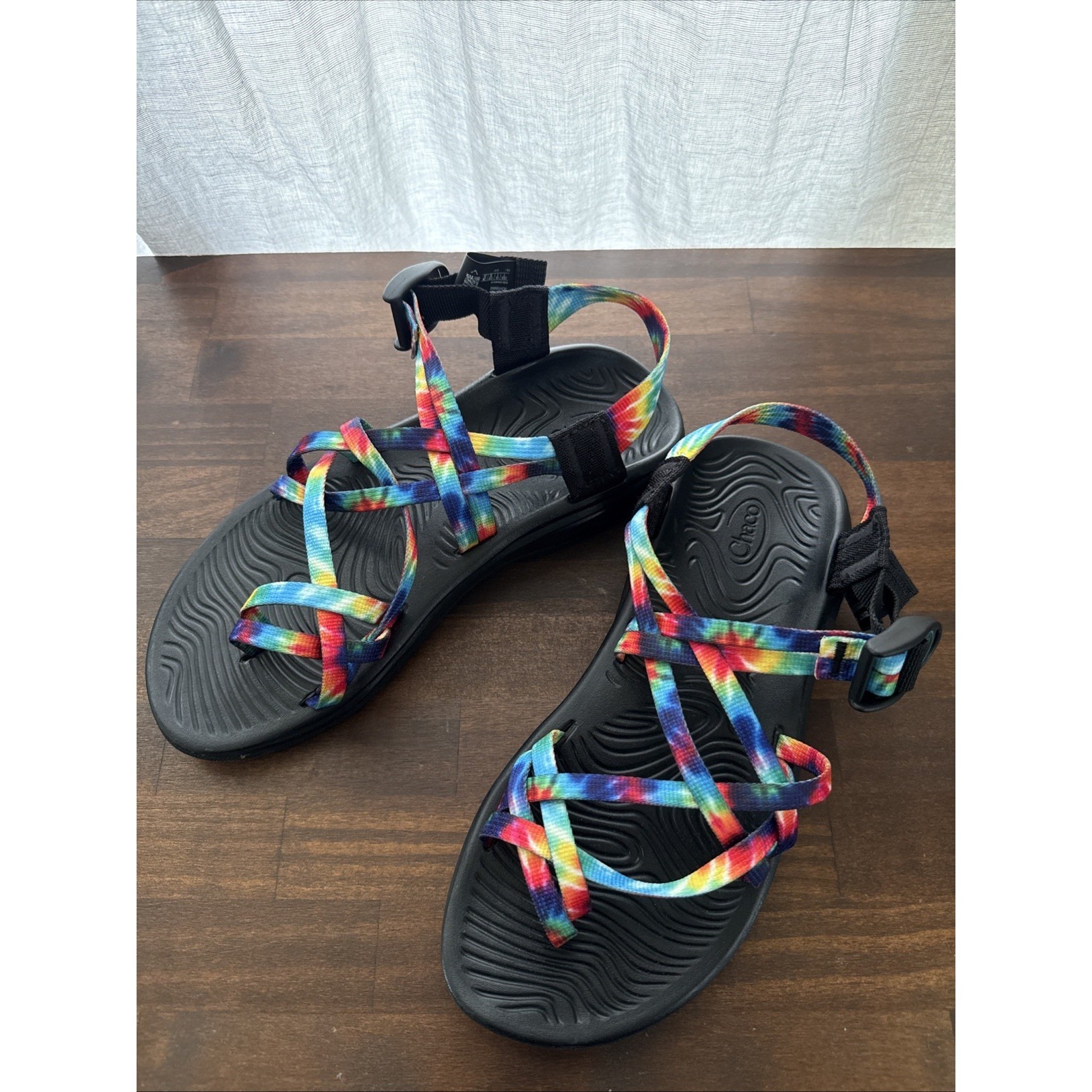 New Chaco Z/Volv X2 Sandals Womens Black Tie Dye Open Toe Casual Hiking Size 7